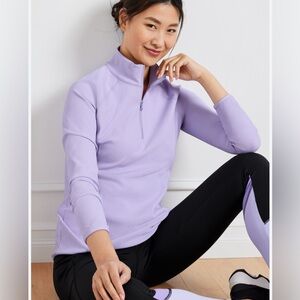 Talbots SOFT STRETCH RIBBED HALF-ZIP PULLOVER